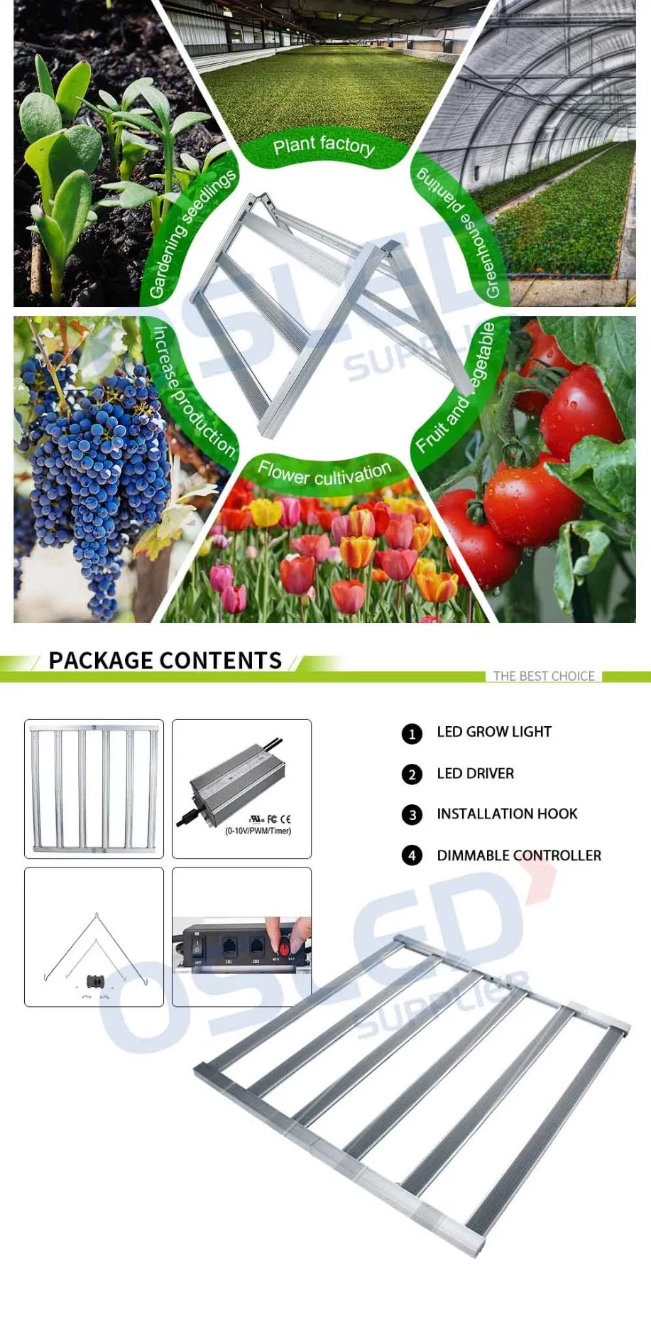 640 Watts LED Grow Light SMD2835 LEDs 5X5 Flower 2.4G WiFi Control Full Spectrum LED Grow Lights