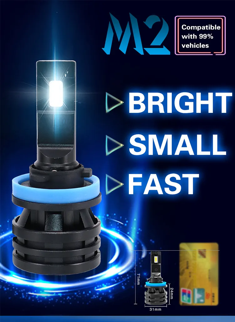 Auto Head Lights Mini LED Light Bulbs H1 H3 9004 9005 9006 9007 H13 H11 H4 M2 Car LED Headlight