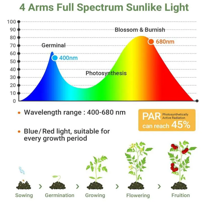 DC5V LED Grow Light with Timer Desktop Clip Phyto Lamps