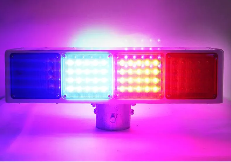 Double Flash Road Warning Lights LED Strobe Light with Solar Panel