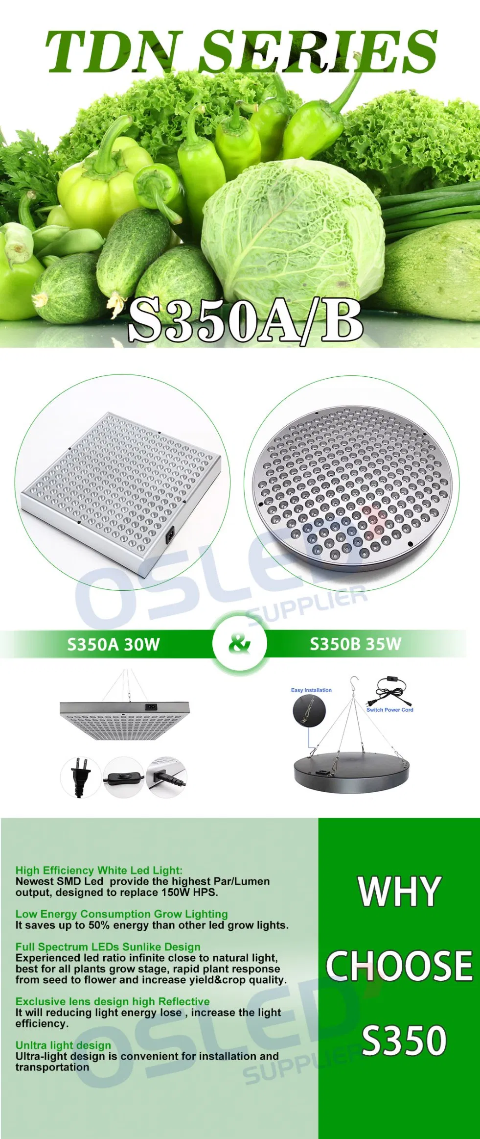 Greenhouse Hydroponic White IR UV SMD 3030 350W 460nm Blue 630nm Red Full Spectrum LED Grow Light for Commercial Plant