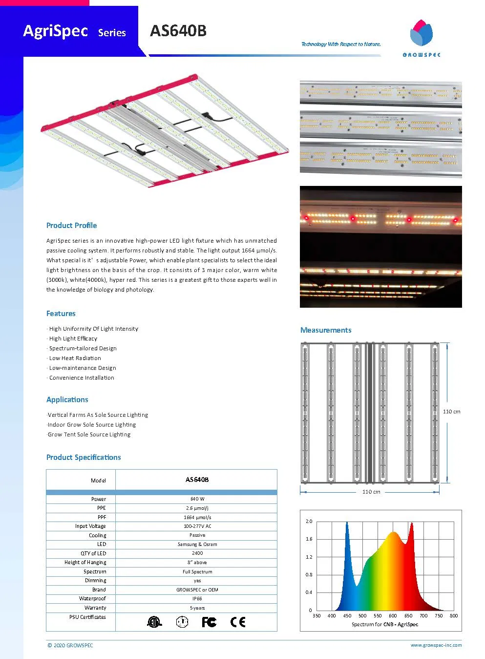 High Efficient LED Grow Light 640W Factory Price