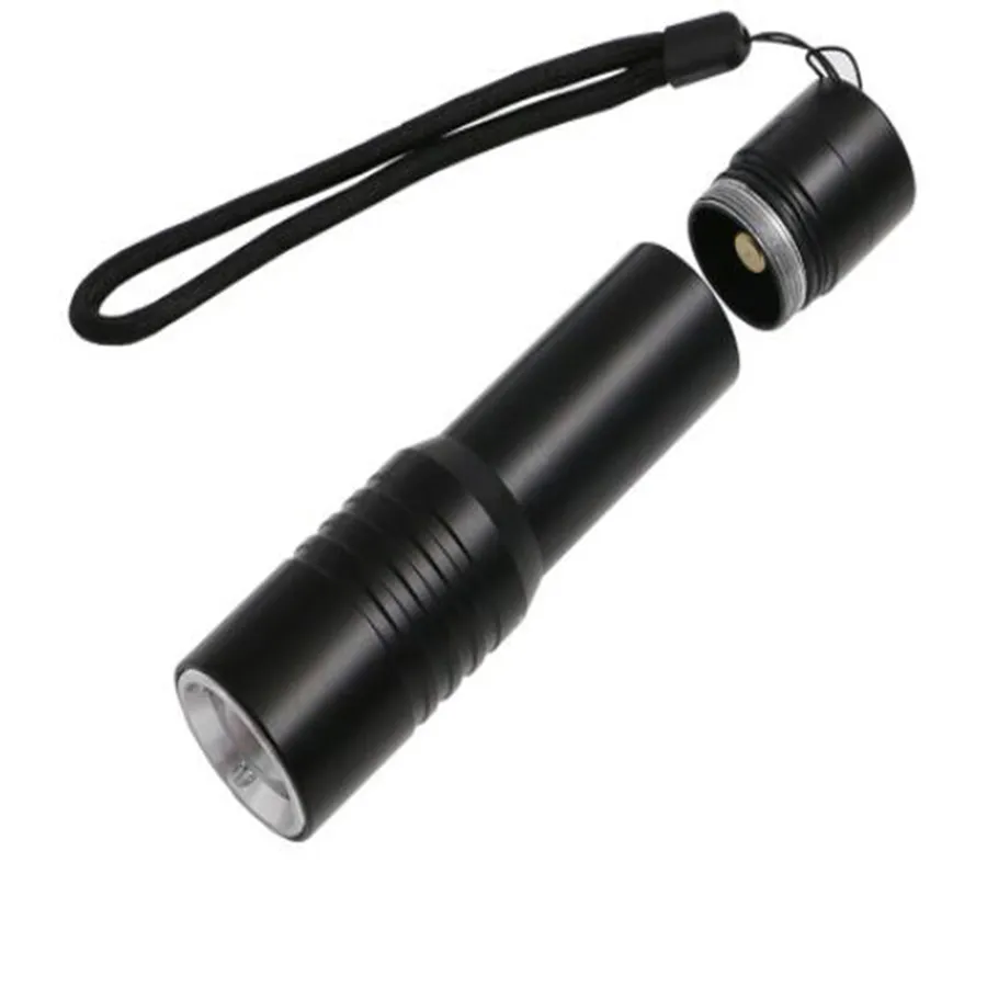 High Power T6 Rechargeable LED Aluminum Diving Flashlight Zoomable Diving Torch Light with 3 Work Modes