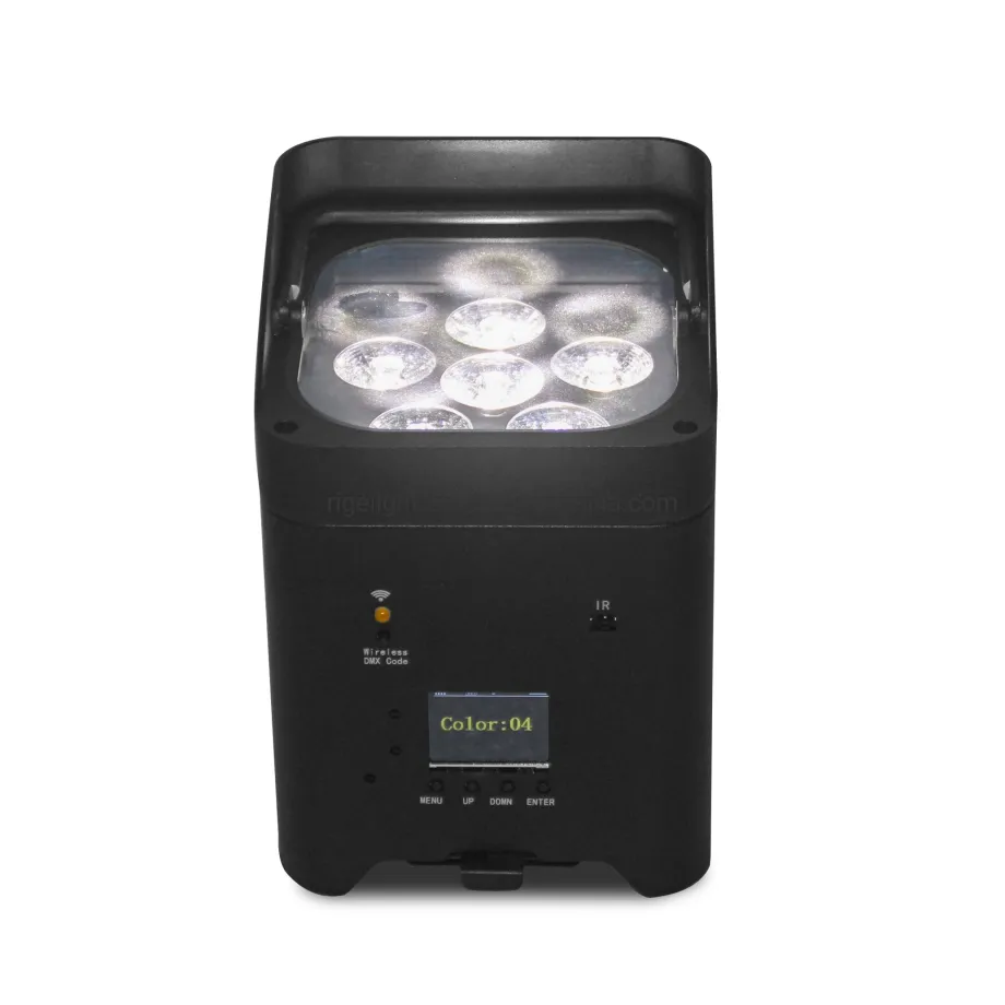 LED PAR Can Light Wireless Battery Powered LED Uplights 6X18W Rgbawv 6-in-1 LED PAR Light