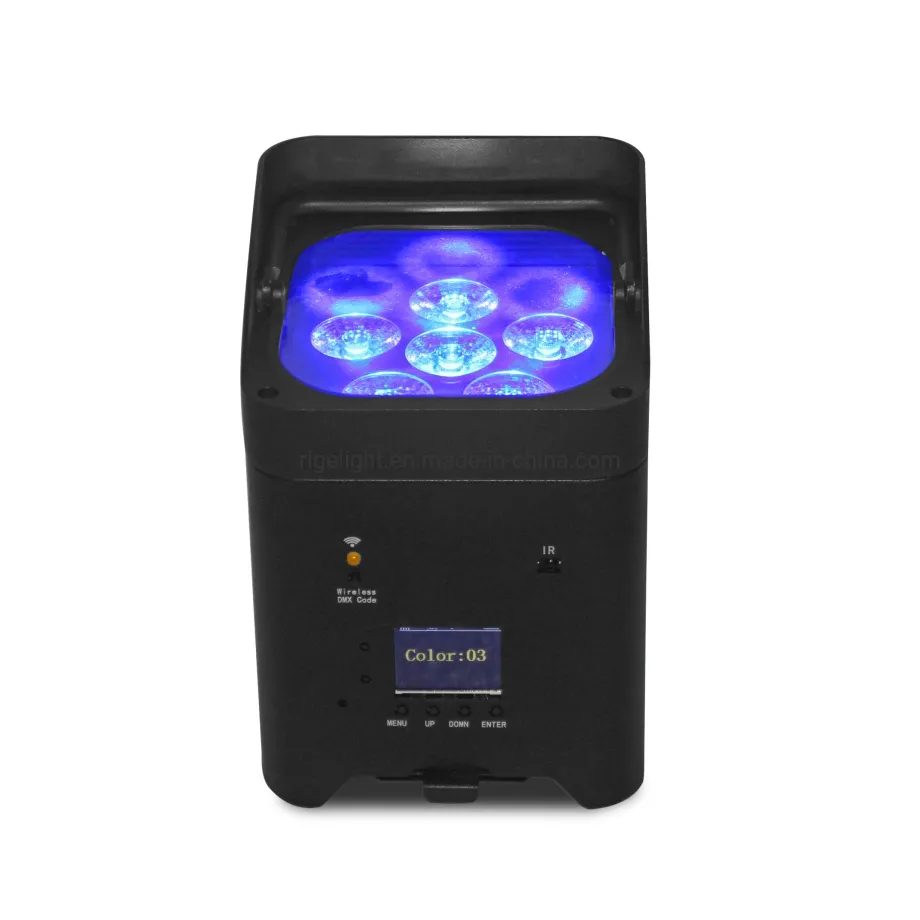 LED PAR Can Light Wireless Battery Powered LED Uplights 6X18W Rgbawv 6-in-1 LED PAR Light