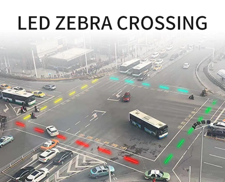 LED Pedestrian Crossing IP67 Smart RGY Zebra Crossing Buried Light Intelligent Pedestrian Crossing Sign