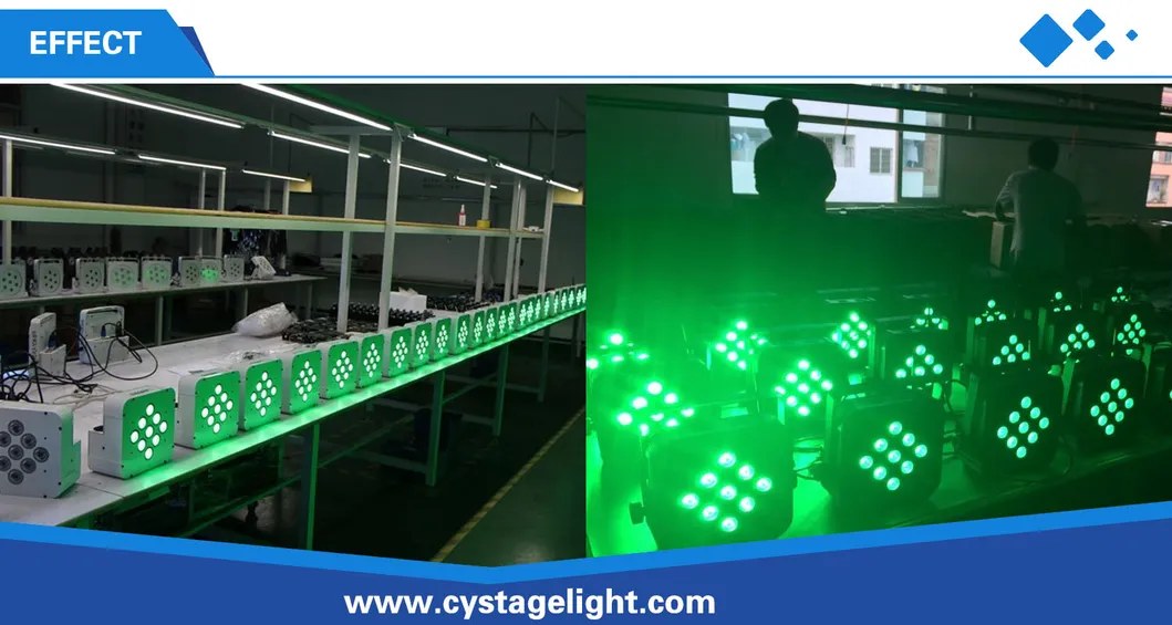 Professional Home Party Disco Lighting Wireless 9PCS 10W LED PAR, DMX 4in1 LED Flat PAR