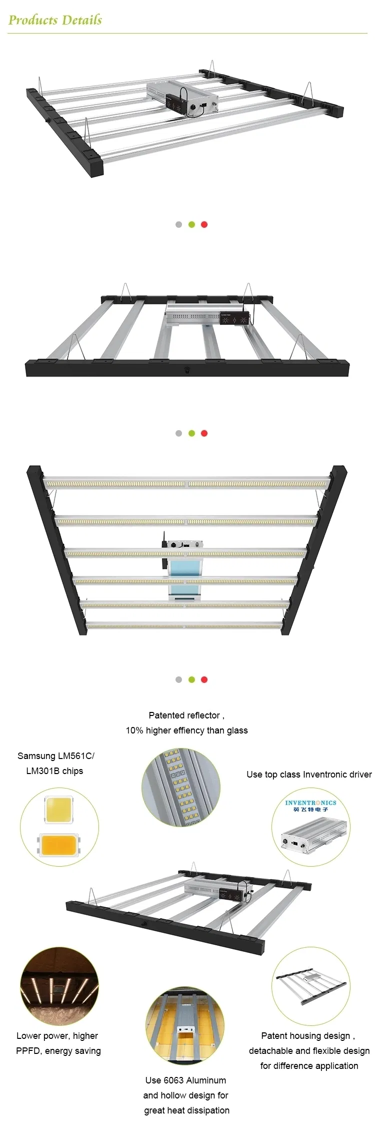 Top 10 Smart Group Control Lm301b 600W 8bars Full Spectrum LED Grow Light for Medical Plants